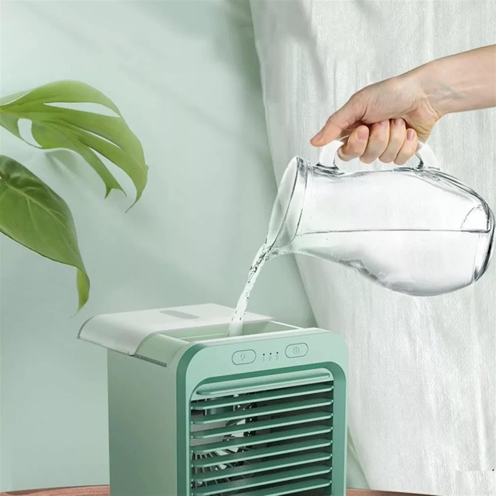 Condizionatore d'Aria Portatile, Raffrescatore d'Aria Portatile, Ventilatore, Condizionatore, Luce, Raffreddamento da scrivania, Umidificatore, Purificatore, Auto, Ufficio