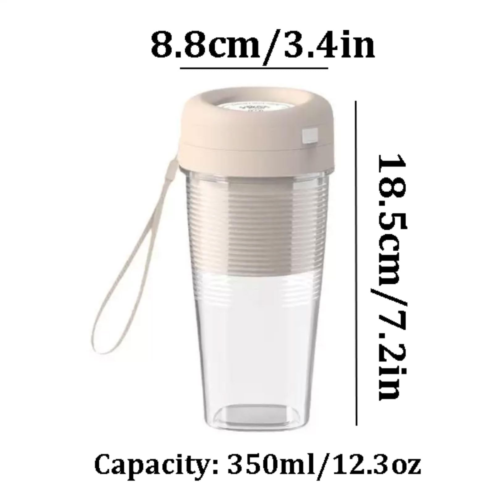 Senza fili Frullatore portatile in plastica Frullatore compatto di dimensioni personali Spremiagrumi portatile ricaricabile for frullati Frullati di ghiaccio Spremitura alta efficienza(Groen)