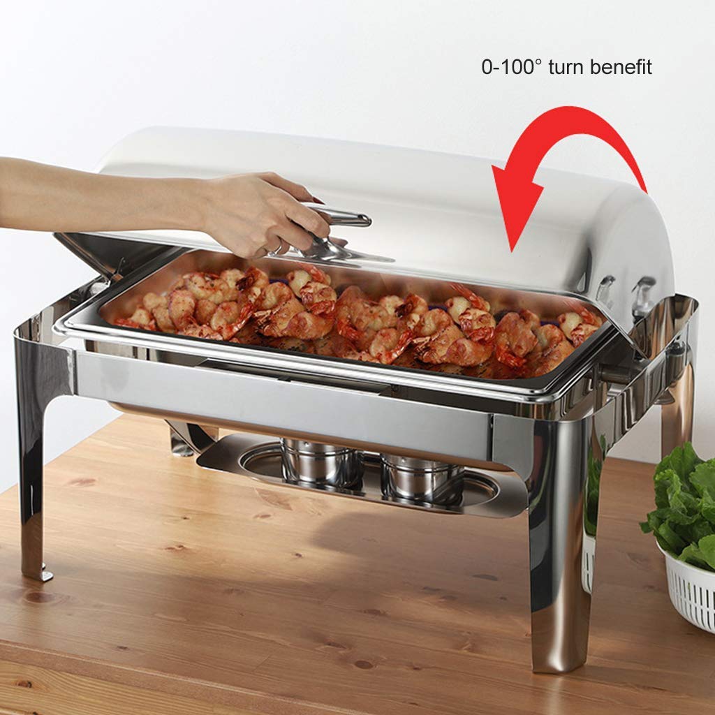 Ensembles de réchauds en Acier Inoxydable, Ensemble de réchauds 9L, Buffet de Chauffe-Plats, Ensemble Professionnel de Chauffe-Plats pour la Restauration, Le Buffet et la fête