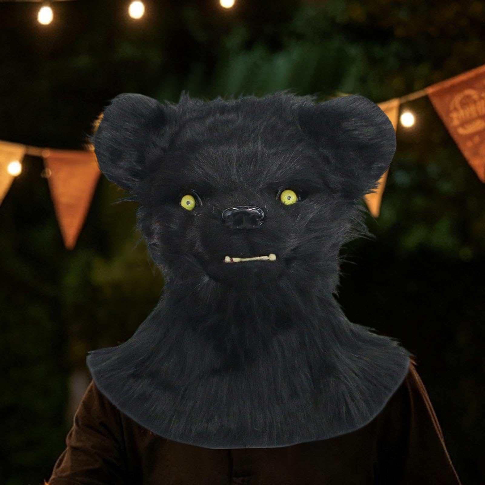 Maschera Divertente Costume A Forma Di Orso Realistico Con Bocca Aperta