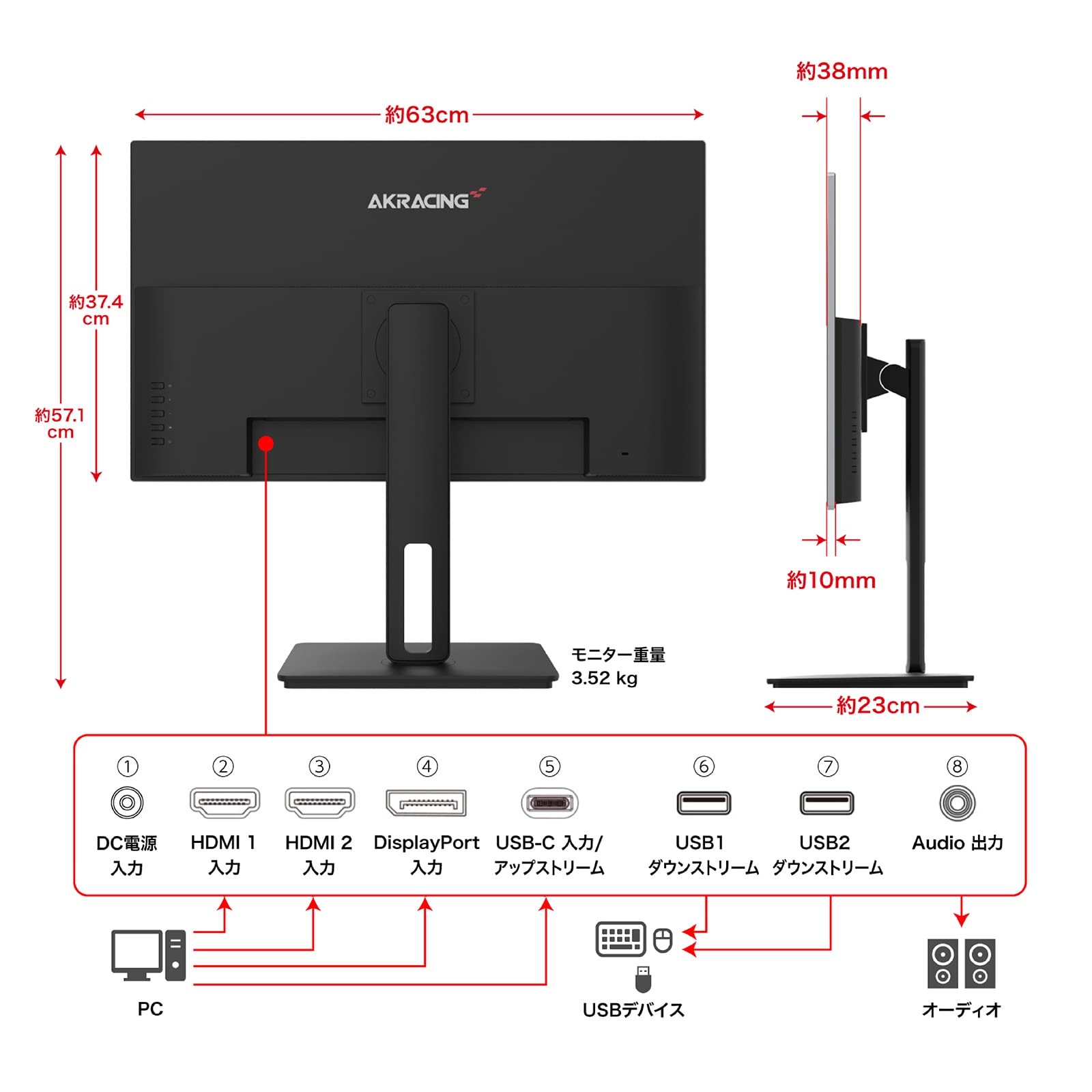 Amazon.co.jp: エーケーレーシング 国産有機ELパネル搭載 PCモニター