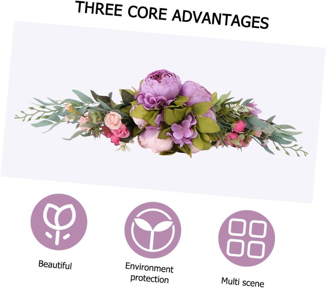Elegant Artificial Peony Flower Swag Large Front Door Wreath Wedding Decor