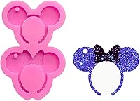 Guratapa Shiny Glossy Mouse Headband Bowknot Silicone Mold - DIY Resin Keychain, Polymer Clay Epoxy Pendant, Cake Fondant Decor Craft Mould