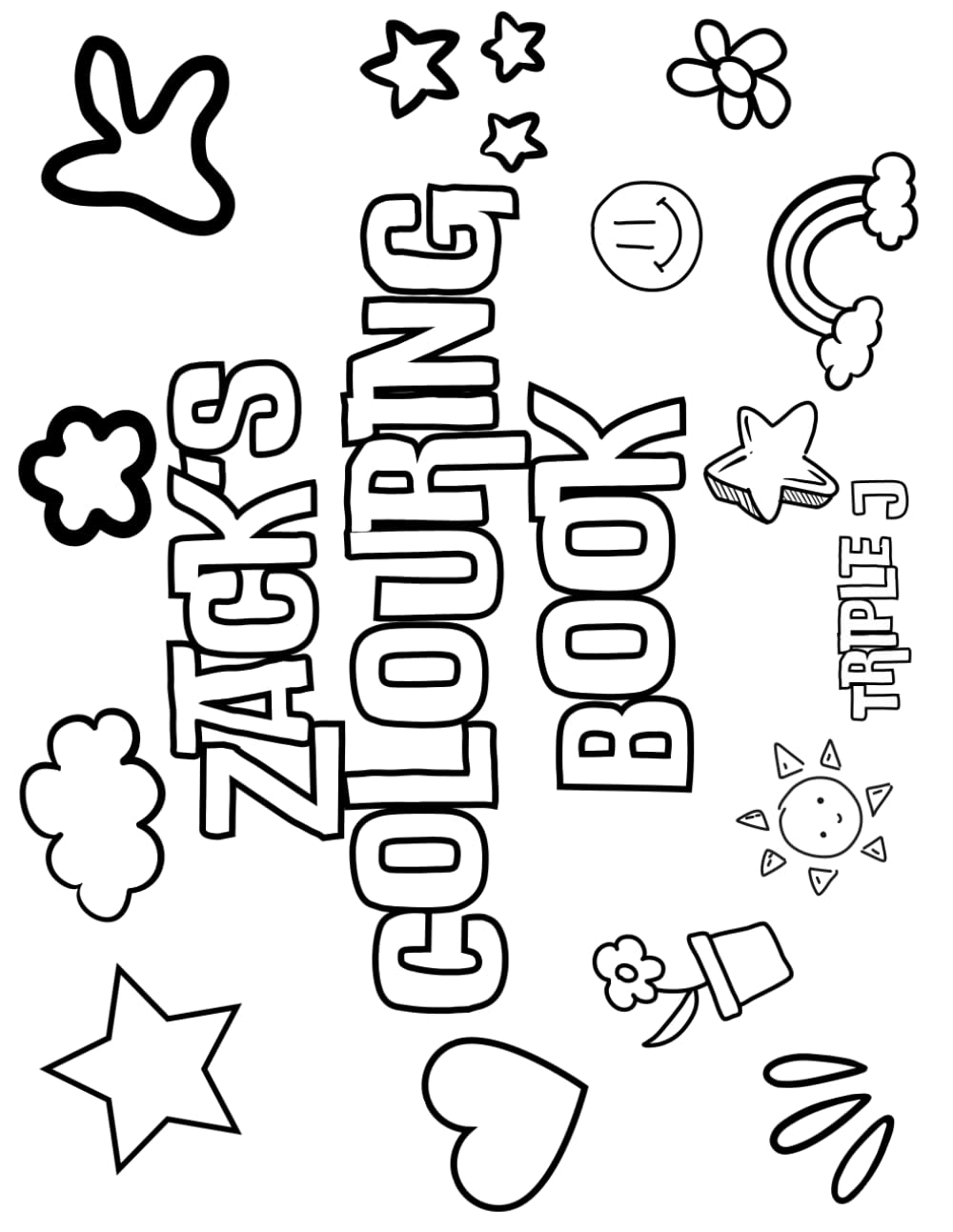 Zack's Colouring Book: Personalised with Your Name on Every Page