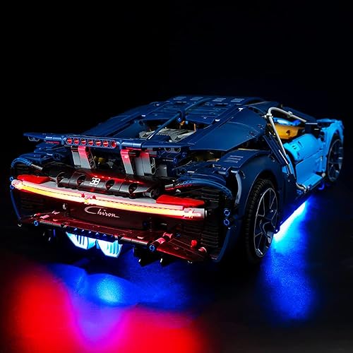Miniatura 5 de T-Club Kit de luz LED para (Bugatti Chiron), kit de iluminación compatible con Lego 42083 (solo luz LED, modelo de bloque de construcción no