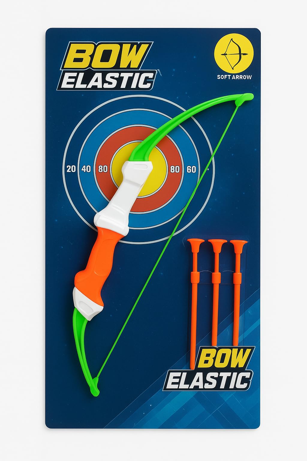 BabyGo Archery Set Arrow Bow Toy, Colourful Bow with 5 Foam Darts, Suction Cup