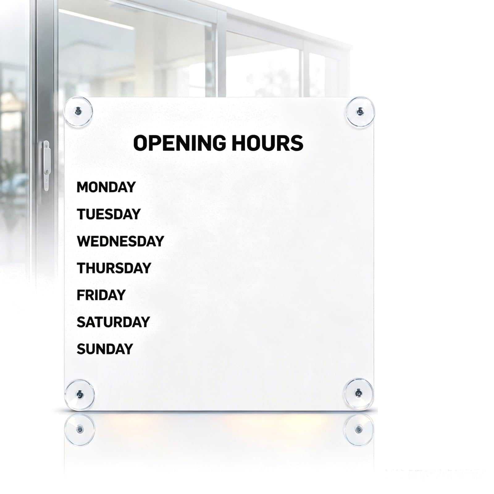XDTKJDZ 10x10in Metal Opening Hours Board, Reusable Opening Hours Board, Number Can Be Replaced, Digital Magnetic Mounting, For Clear Storefront Glass Door, Beauty Salons, Tea Houses, Gyms white