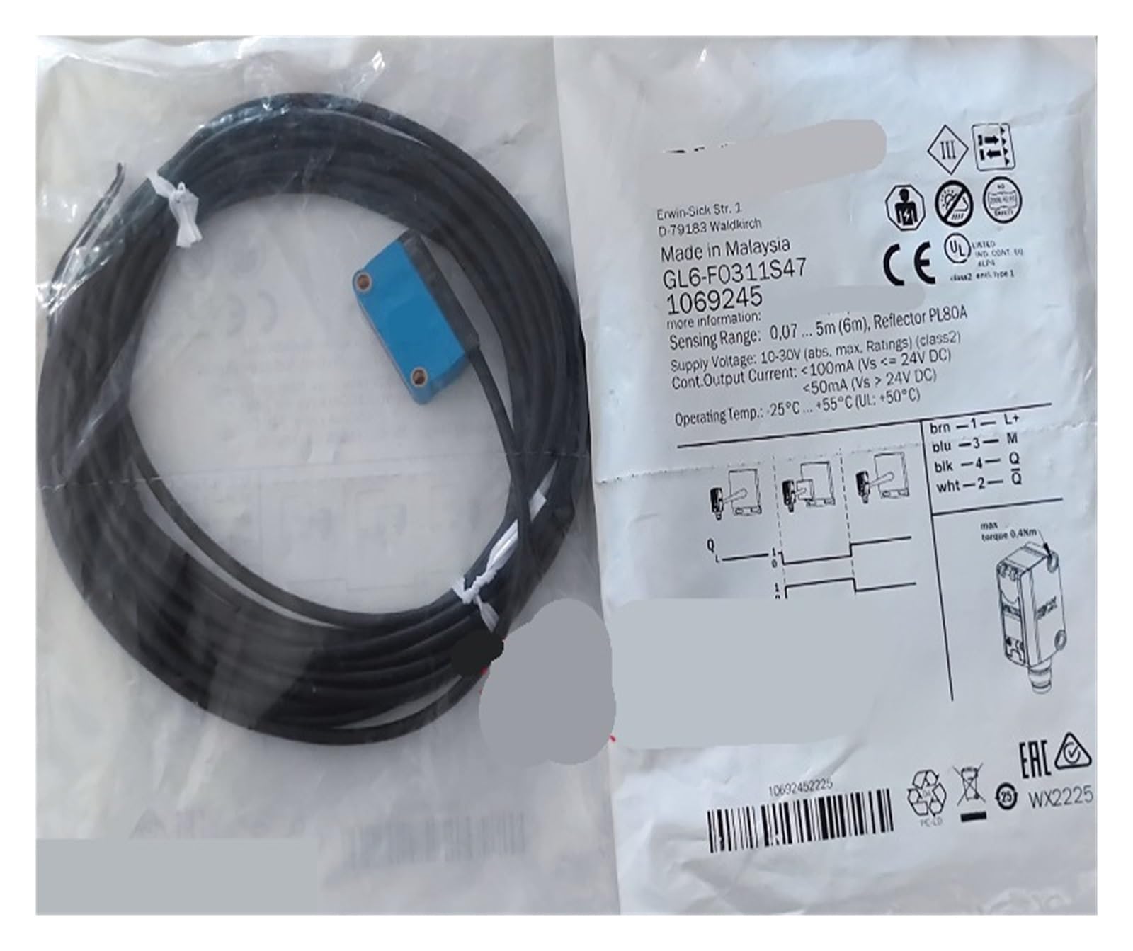 UITGVDQAT GL6-F0311S47 1069245 photoelectric probe sensor