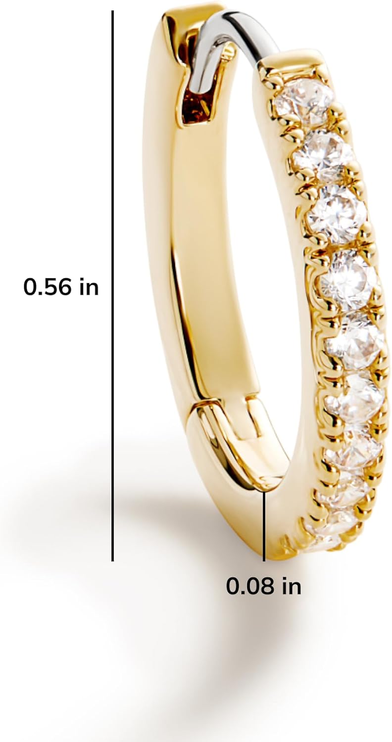 Ana Luisa Trendy Huggie Hoop Earrings for Women - 14K Gold Plated or Sterling Silver Hoop Earrings - Small, Dainty, Hypoallergenic, Water-Resistant, Tarnish-Free Hoops - Jewelry Perfect for Stacking - Image 5