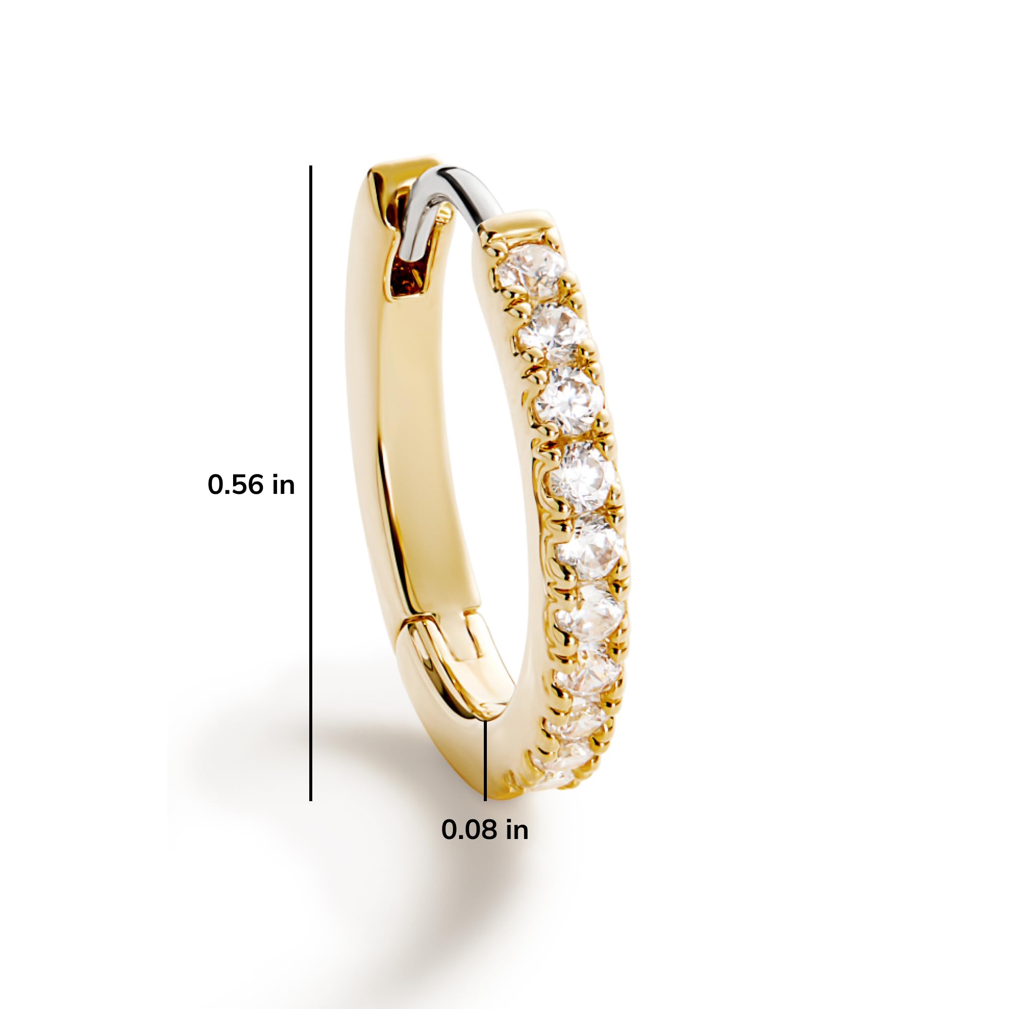 Ana Luisa Trendy Huggie Hoop Earrings for Women - 14K Gold Plated or Sterling Silver Hoop Earrings - Small, Dainty, Hypoallergenic, Water-Resistant, Tarnish-Free Hoops - Jewelry Perfect for Stacking: Gold Pave Small