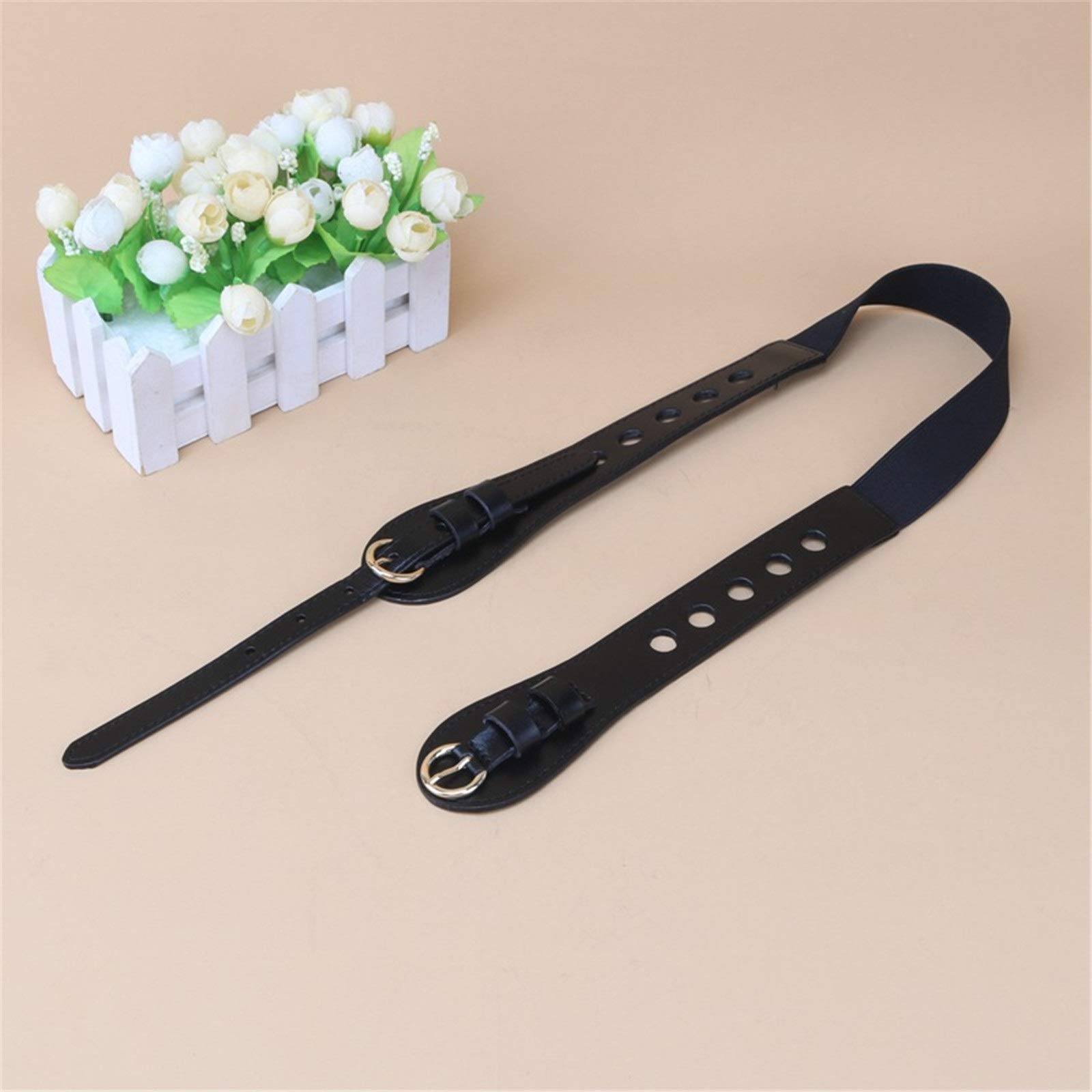 Damski pas gorsetowy Elastyczny pas dla pań Hollow Fashion Belt Podwójna klamra ze swetrem Szeroka spódnica w talii Pasek do sukienki dla pań (kolor: czerwony, rozmiar: 86 cm) (czarny 86 cm)