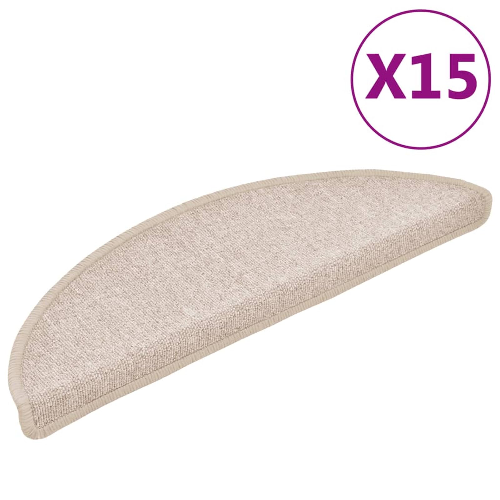Tidyard Tapis d'escalier 15 pcs Taupe 56 x 17 x 3 cm, Tapis Escalier Tapis de Sécurité pour Sol Protection, Aînés et Animaux