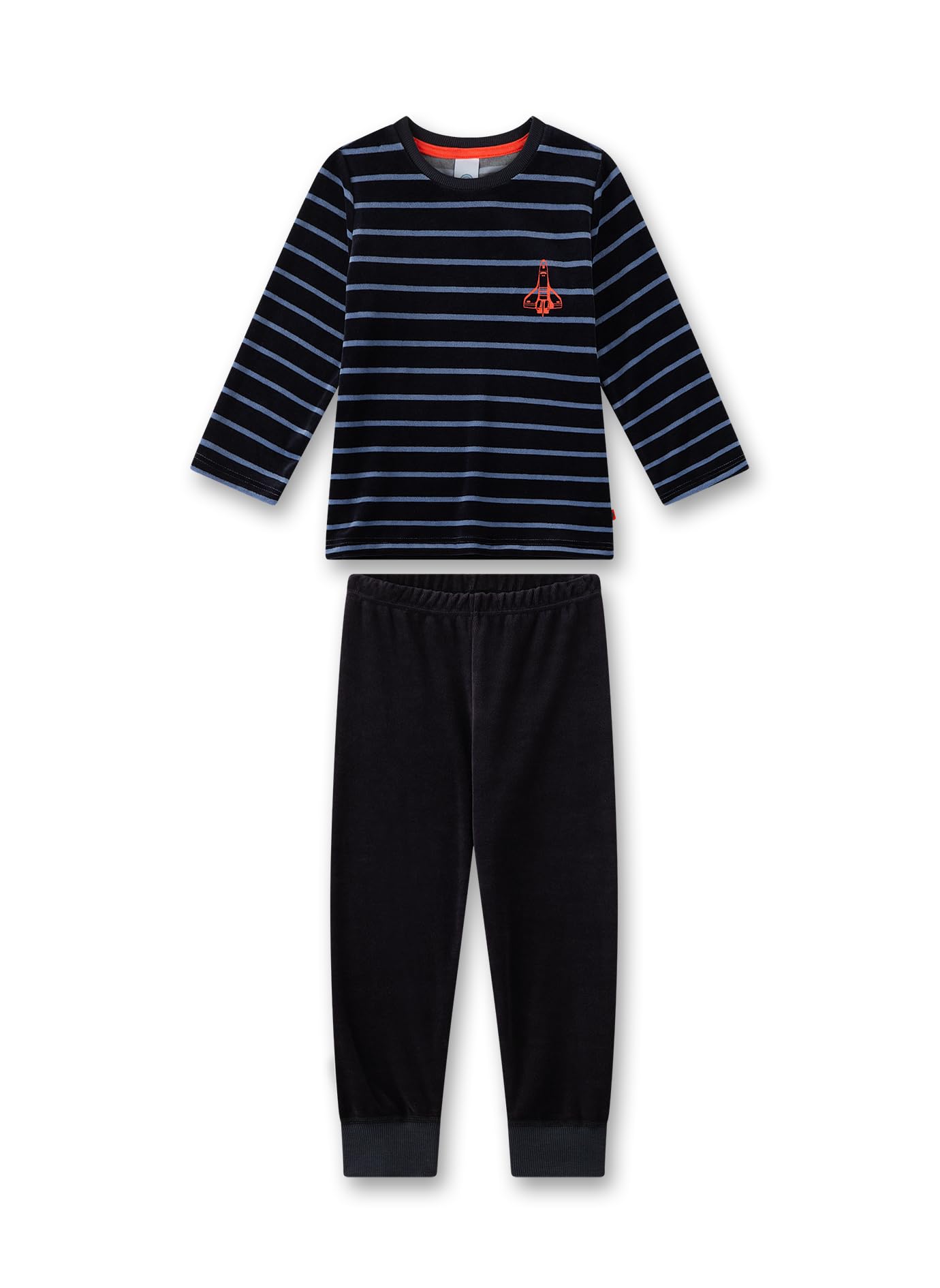 Sanetta Jungen-Schlafanzug Blau | Hochwertiger und bequemer Schlafanzug aus Nicki für Jungen. Pyjamaset für Jungen
