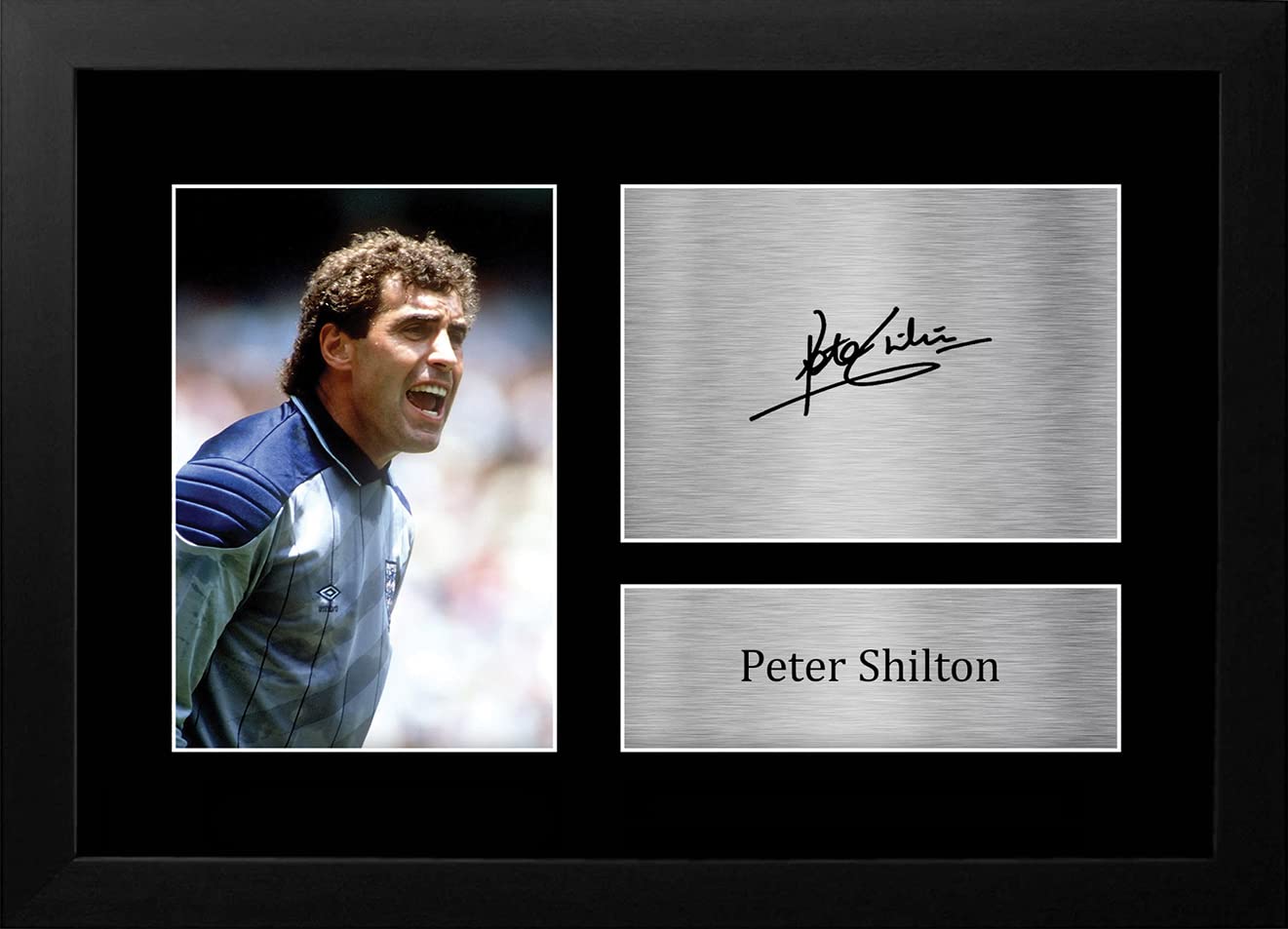 HWC Trading FR A4 Peter Shilton England Gifts Printed Signed Autograph Picture for Football Fans and Supporters - A4 Framed
