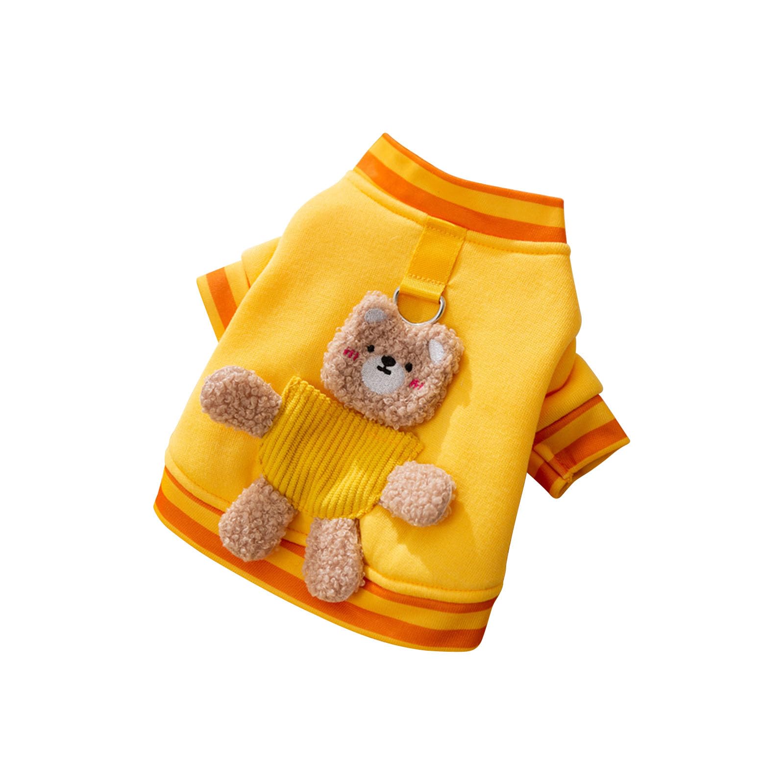 Galatée Dog Sweater, Dog Clothes With D-Ring, Winter Warm Dog Sweater Jacket Coat, Small Dog Pullover Sweater, Soft Sweatshirt For Small Dogs Cat(L, Yellow)