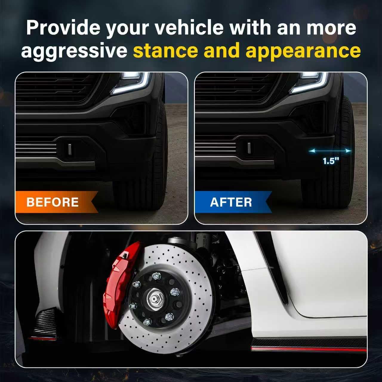 1.5" 6x5.5 (6x139.7) Hubcentric Wheel Spacers - 108mm Bore & M12x1.5 Studs - Forged for Toyota Tacoma (1995-2003), 4Runner (1989-2023), Tundra, FJ Cruiser, Sequoia, GX460, GX470, 4PCS