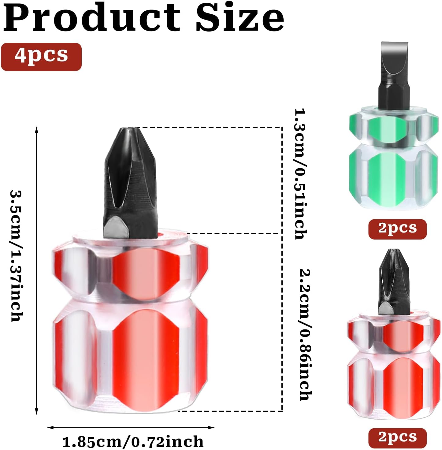 4 Pieces Sewing Machine Screwdriver Sewing Machine Tools Small Stubby Screwdriver with Flat Head and Cross Head for DIY Repairing Sewing Projects