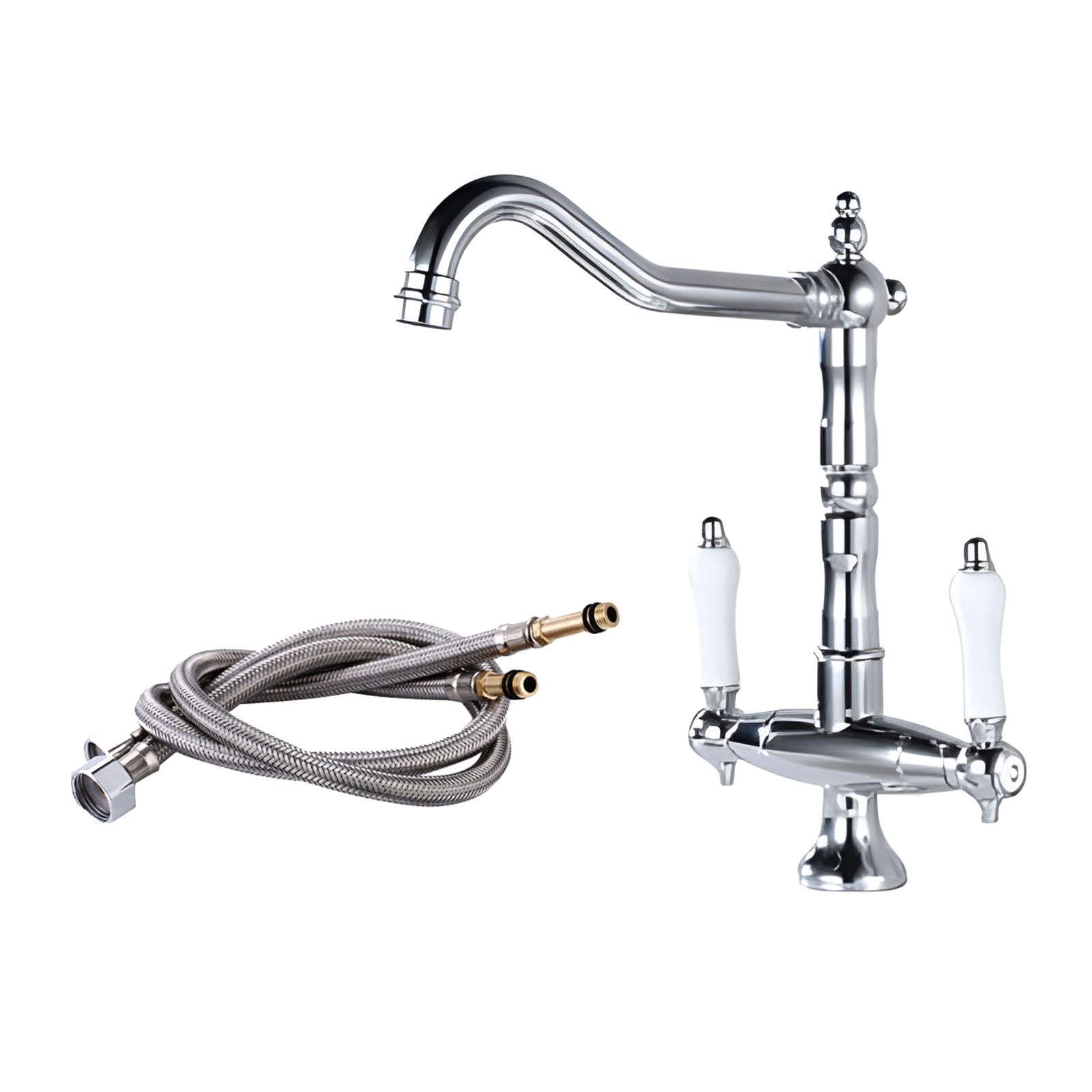 Robinet de salle de bains en laiton anti-corrosion noir et or