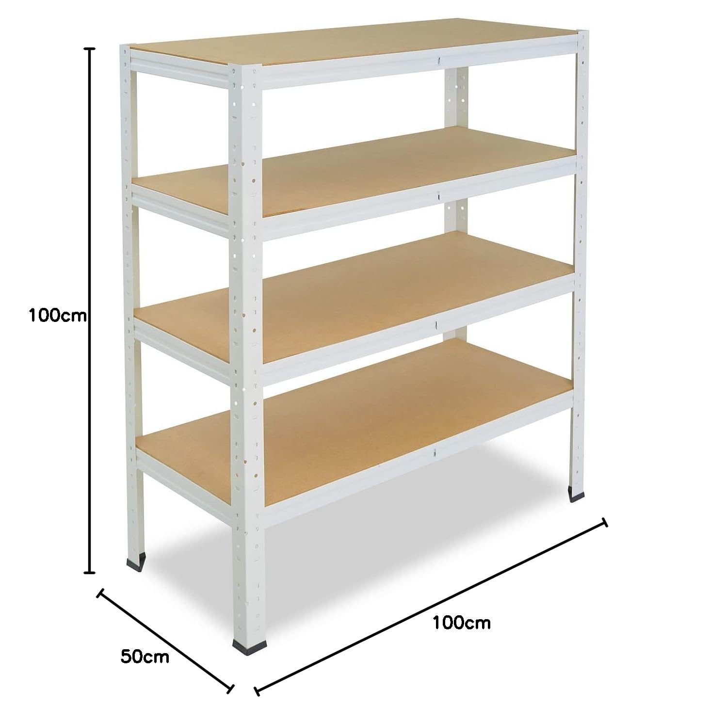 shelfplaza Home 100x100x50cm Schwerlastregal weiß mit 4 Böden x 175kg