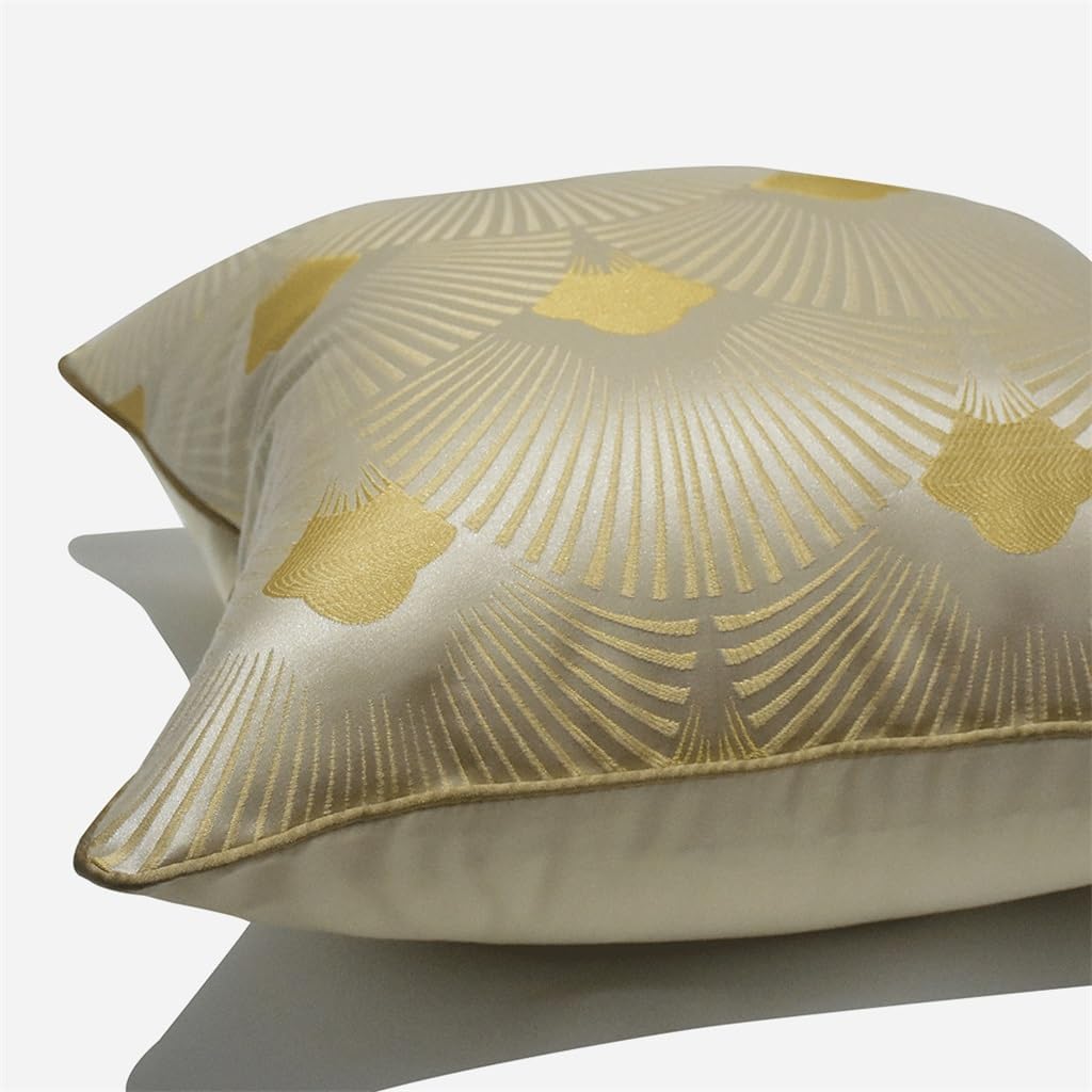 Living Room Sofa Light Gold Leaf Fan Pattern Lar Cushion Office Hotel Pillow Case