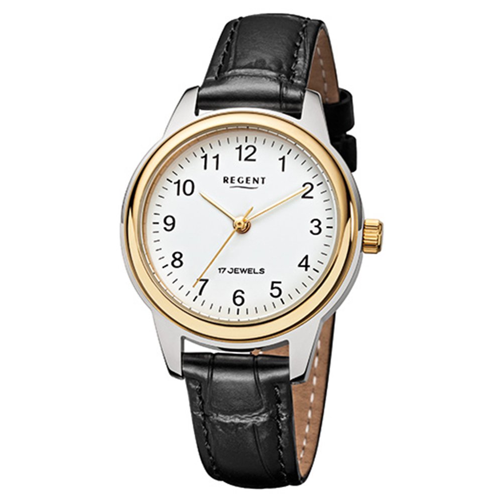 Regent Damenarmbanduhr Leder Handaufzug F821