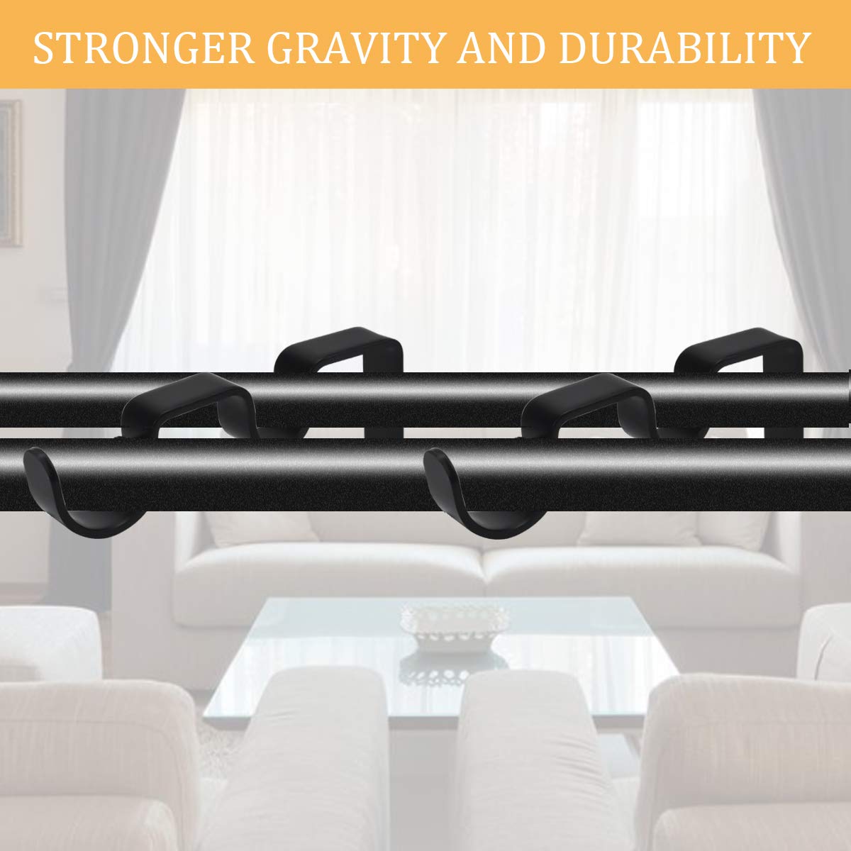 3pcs Supports De Tringle à Rideaux Double, Robustes Mural Support De Pole A Rideaux Crochets En Metal Avec Vis Pour Maison Chambre Bureau Mur Et Fenetre Noir 92140845 3pcs Supports De Tringle à Rideaux Double, Robustes Mural Support De Pole A Rideaux Crochets En Metal Avec Vis Pour Maison Chambre Bureau Mur Et Fenetre Noir 92140845