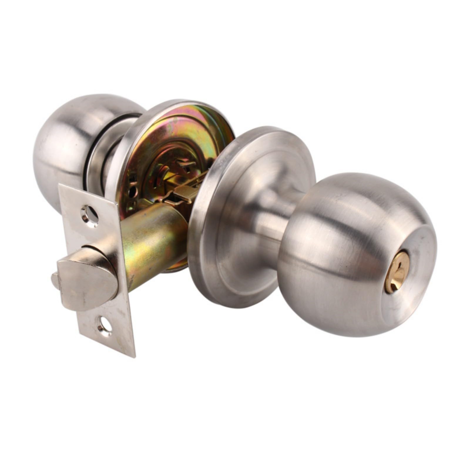 LIUZIKUN Stainless Steel Rotation Round Door Knobset Handle Round Shaped Entrance Doorknob for Hallway, Closet Easy to Use
