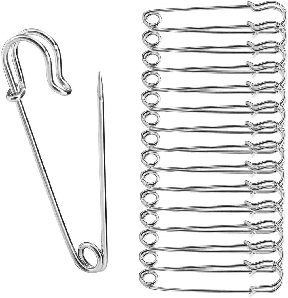 Stadux 30Pcs Large Safety Pins, 2 Inches Strong Safety Pins For Hefty