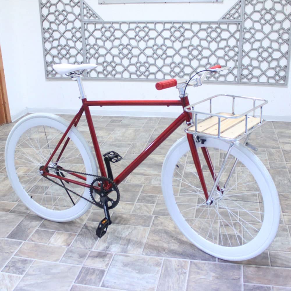Tenthome Cestello VéLo Portapacchi Anteriore VéLo con Cestino Portabagagli Anteriore VéLo in Legno Portapacchi Anteriore Holland Road Bike