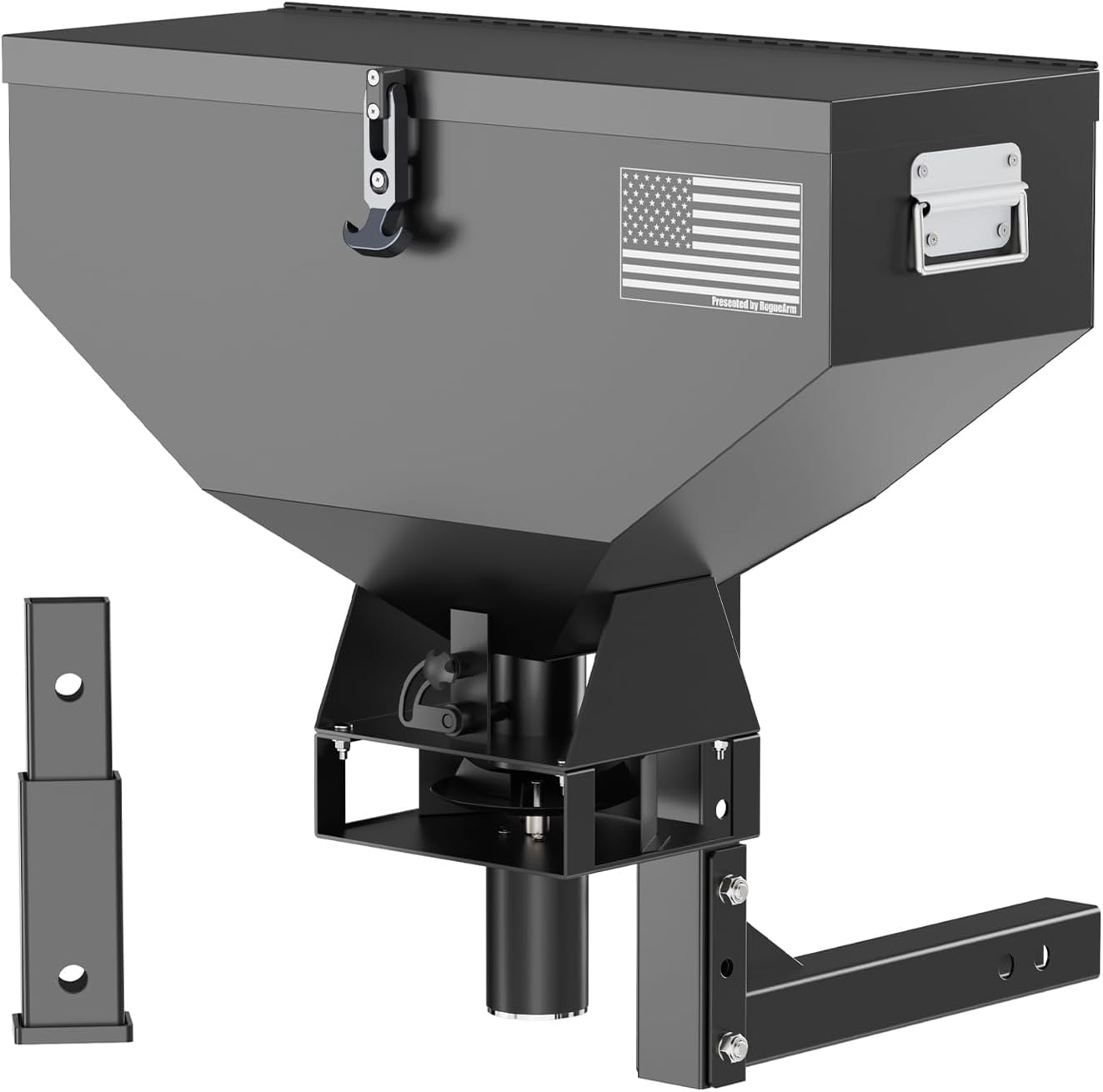 ATV Seed Spreader, UTV Wireless Control Broadcaster with 2-inch Receiver Hitch, Adjustable 200lb All Season Spreader for Salt, Grass Seed, Fertilizer, Deer Feeder