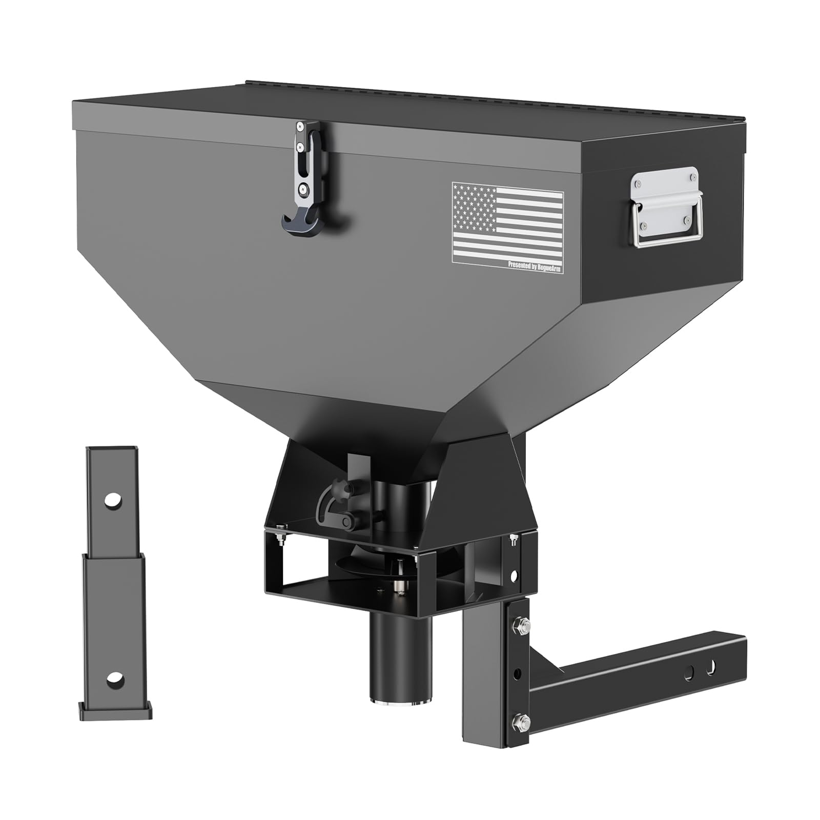 ATV Seed Spreader, UTV Wireless Control Broadcaster with 2-inch Receiver Hitch, Adjustable 200lb All Season Spreader for Salt, Grass Seed, Fertilizer, Deer Feed