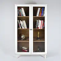 Estante Para Livros Ditália 2 Portas Vidro E-957 Cor:branco