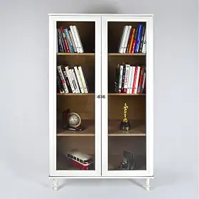 Estante Para Livros Ditália 2 Portas Vidro E-957 Cor:branco
