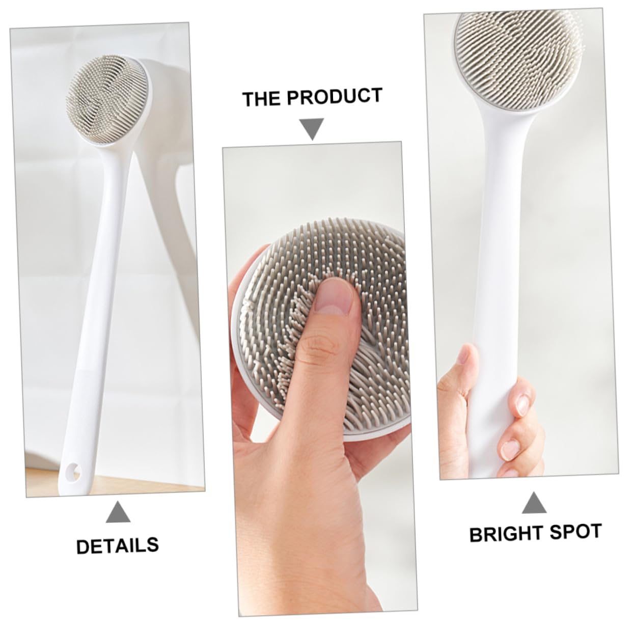 FRCOLOR 3 Piezas Cepillo De Silicona Para Fregar Exfoliante De Espalda De Silicona Cepillo Trasero De Silicona Depurador Cepillar Cepillo De Baño Tómate Un Baño Gel De Sílice