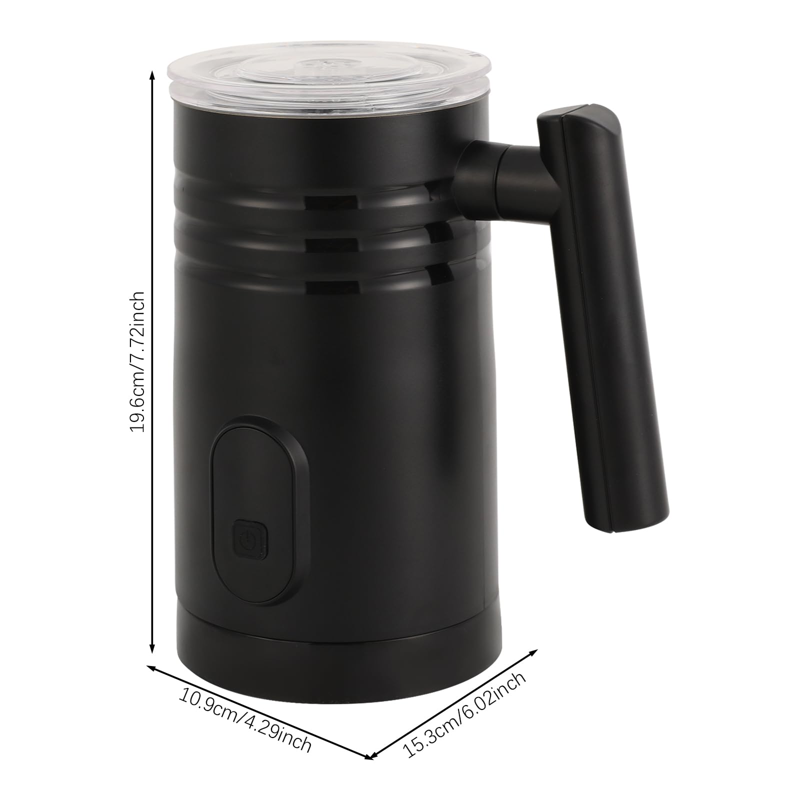 Espumador de leche eléctrico 4 en 1 con control de un solo clic, espumador de leche automático de 400 W con cepillo, apagado automático, silencioso, para espuma de leche caliente y fría, chocolate