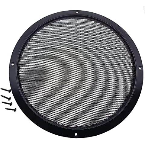 2 Pack 8 Inch Speaker Grills Cover Metal Mesh Grill Horn Guard Protector Cover with Mounting Screws for Home/Car Audio [FDXGYH, Black] Cover