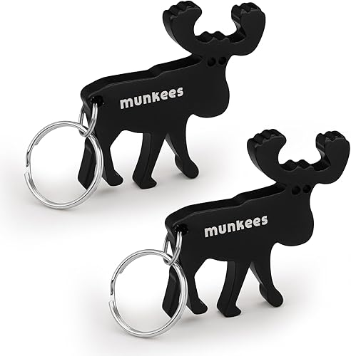 Miniatura 8 de Llavero abridor de botellas de alce, paquete de 2 abrebotellas de aluminio, accesorios de viaje al aire libre, color rojo