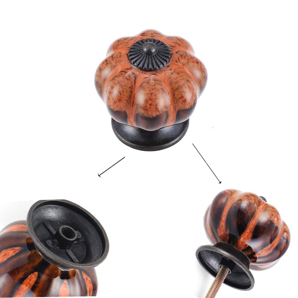 4 Pcs Leopard Flower Blue Knobs For Kitchen Cabinet Cupboard Dresser Bookcase Drawer Pulls Handles Round Home Decor