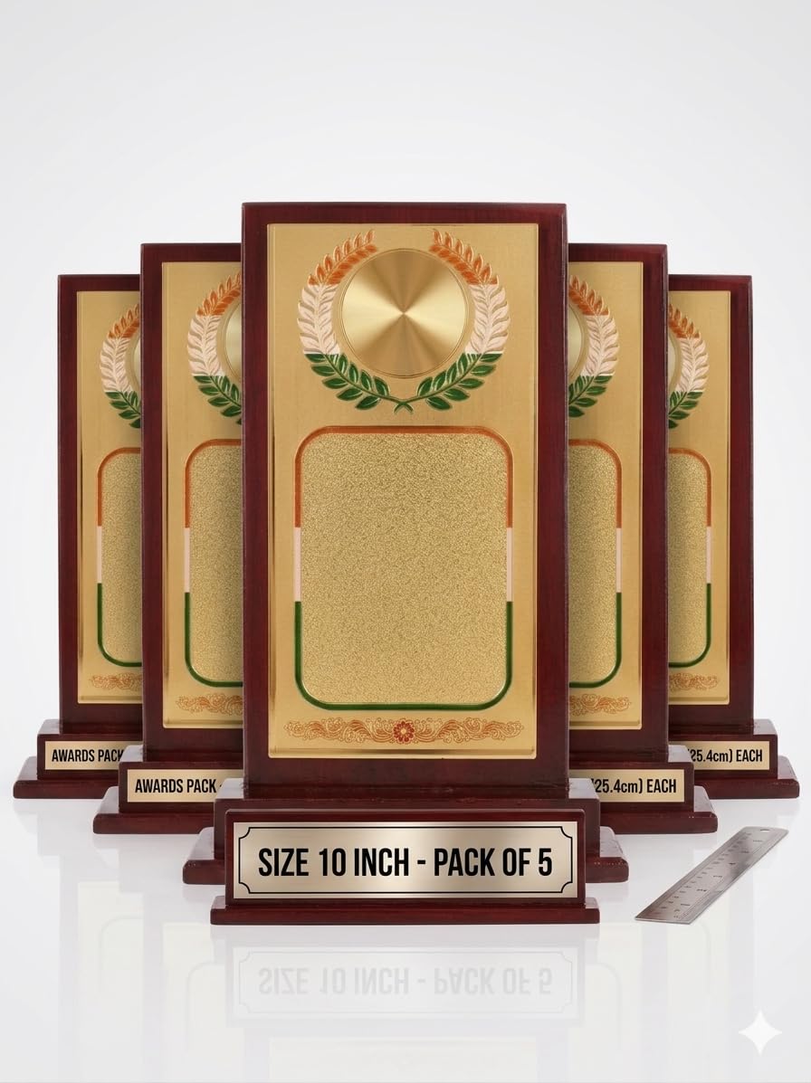 Wooden Sheild Momento Bali Tiranga 10 inch Pack of 5 Trophies | Awards, Recognition-picture-14