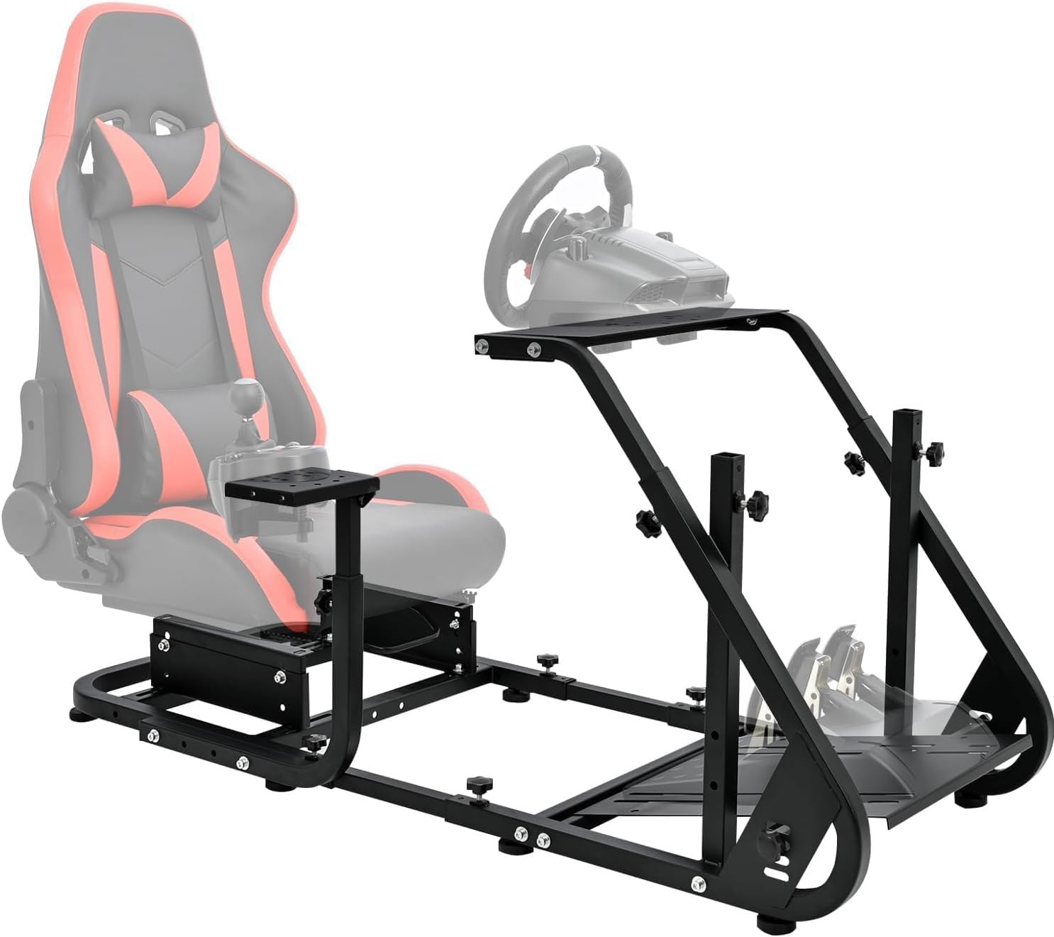 Supllueer Cockpit de simulador de carreras, soporte de volante de carreras para Logitech G25 G29 G37 G920 G923 T300R T500 FANTEC T3PA/TGT, pedales de rueda no incluidos
