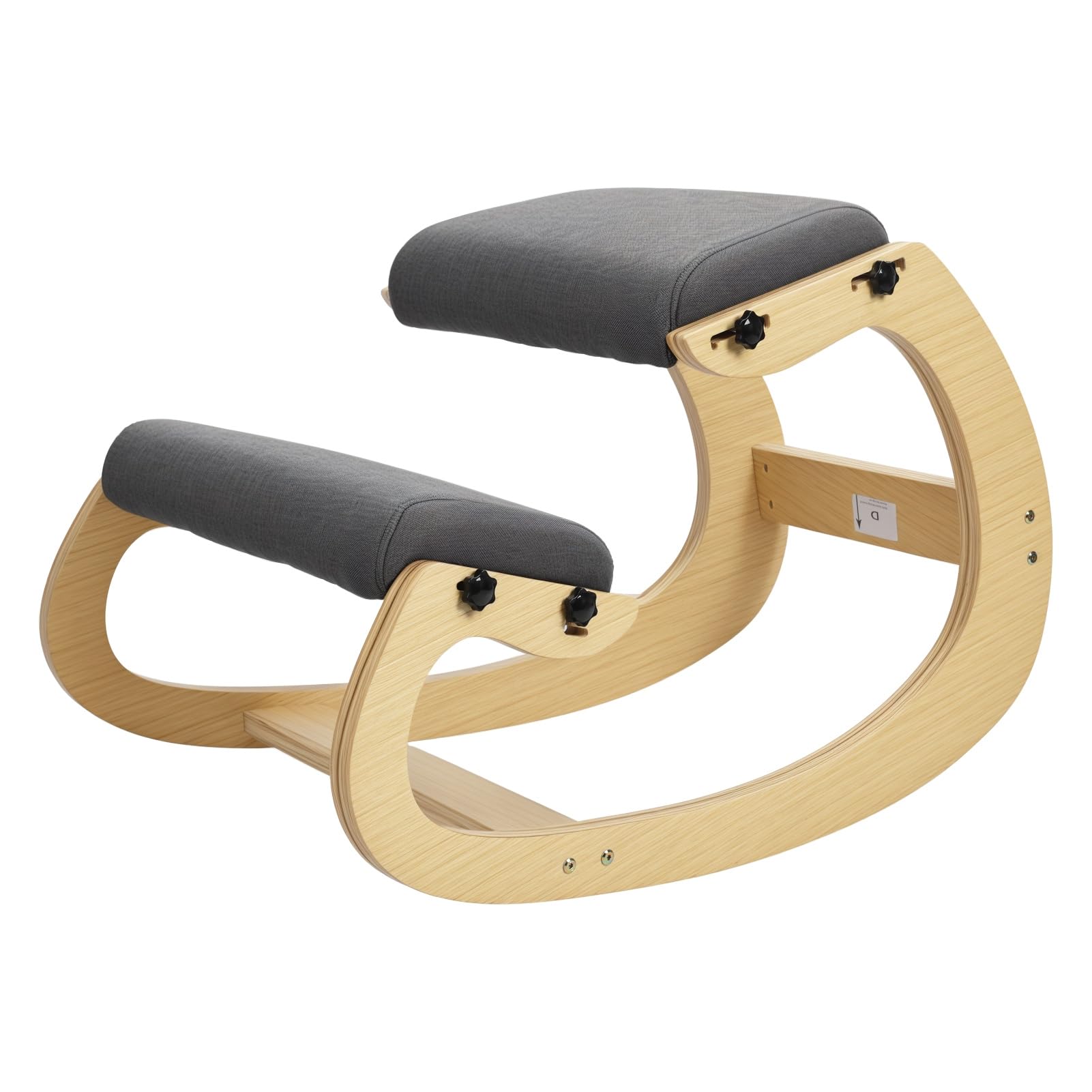 Grebest Ergonomic Kneeling Chair Adjustable Height Swing Kneeling Computer Desk Chair with Back Relief Rocking Knee Chair Posture