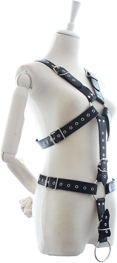 Men’s PU Leather Chest Harness Belt Adjustable Bondage Strap Body Belt with O-Ring Detail for Valentine's Day Fashion Styling Cosplay Fetish Chastity Devices for Men and Couples
