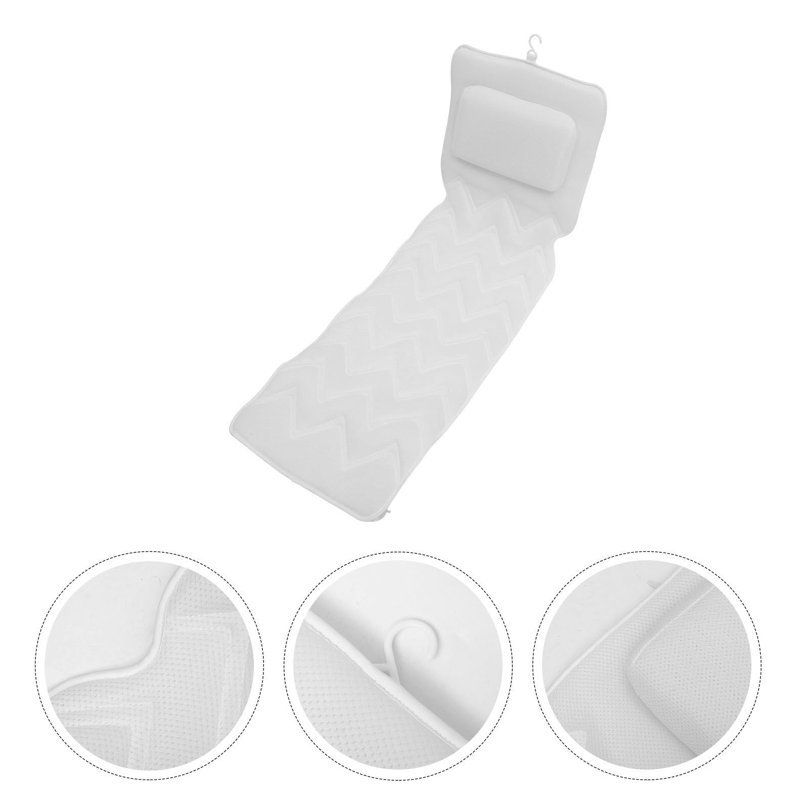 Toyvian Almohada Reposacabezas Cómodo de Poliéster Ventosas Antideslizantes de Bañera y Fácil de Instalar para SPA y Viaje en Bañeras