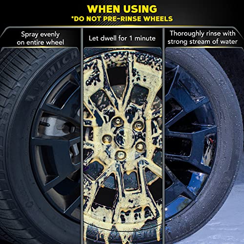 Meguiar's Hot Rims Black Wheel Cleaner, Deep Foaming Gel Specially Formulated to Effectively Clean Matte, Gloss, Satin, and Chrome Black Wheels, 24 Oz Spray Bottle - Image 5