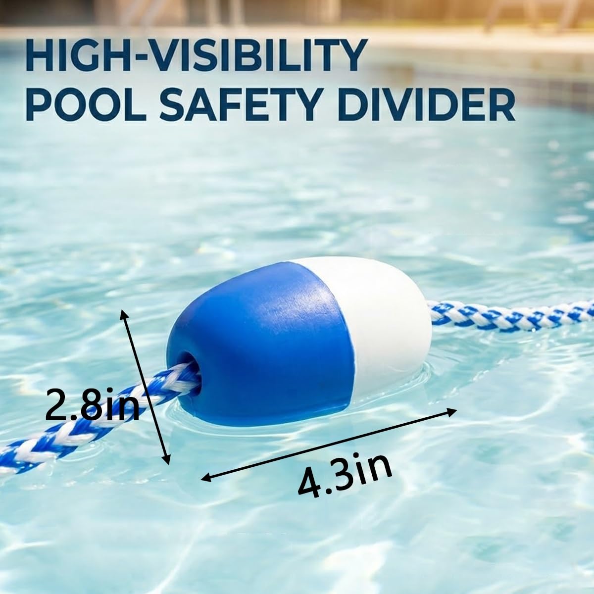 Genérico Cuerda de Seguridad Ajustable para Piscinas con Boyas y Ganchos de Acero Inoxidable - Separador de Piscina de 11 Metros para Mayor Seguridad en la Zona Profunda - Kit de Cuerda Flotante Dura