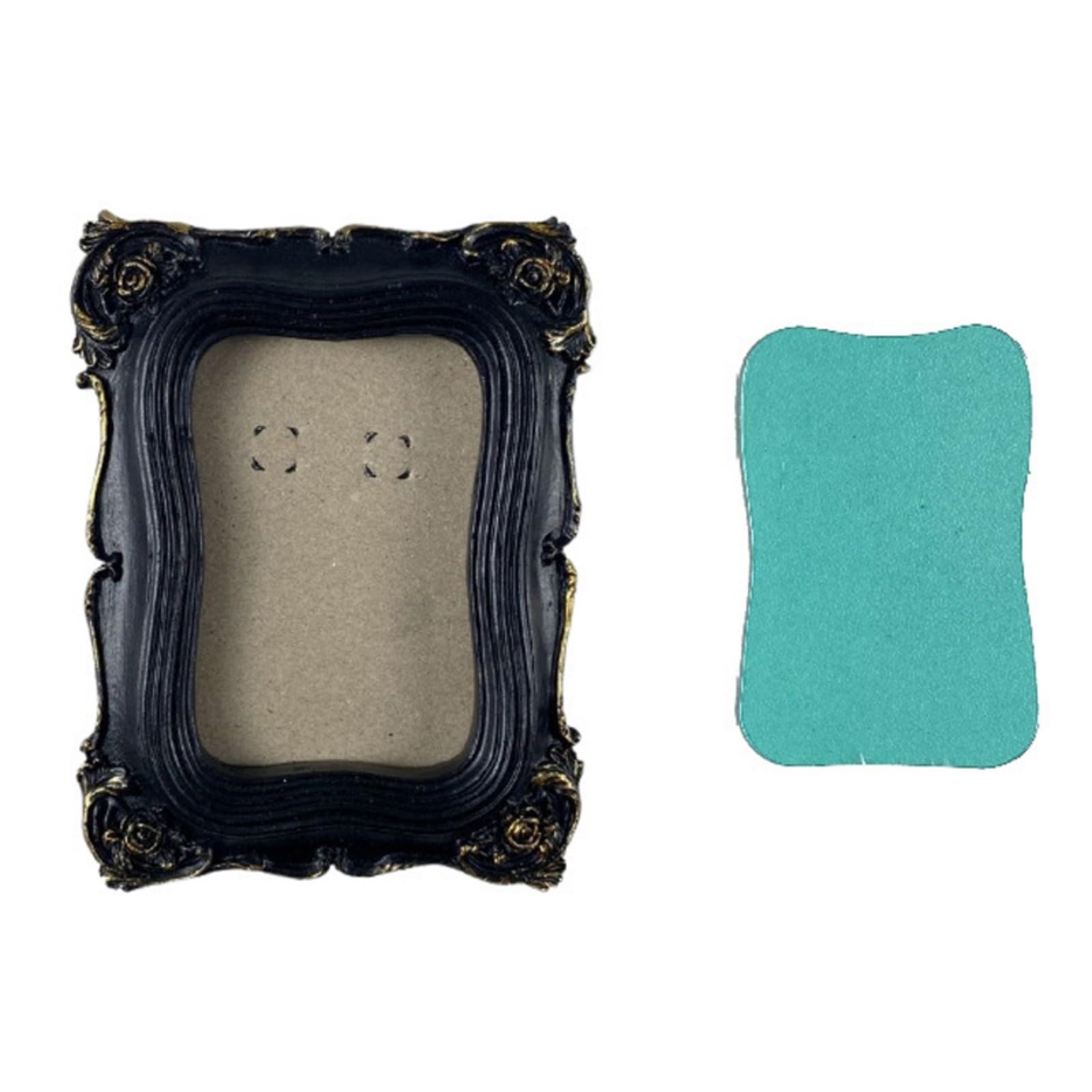 Qusinfc Retro Inspires Resin Photo Holder with Flower Designs Perfect for Enhancing Home Aesthetic Picture Frame Petroleum Rosin Frame