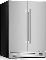 Yeego 24-Inch Dual Zone Wine & Beverage Cooler: 20 Bottles + 60 Cans, 34-65°F Control, Stainless Steel Lockable Door, Built-In/Under Counter for Indoor & Covered Outdoor Use