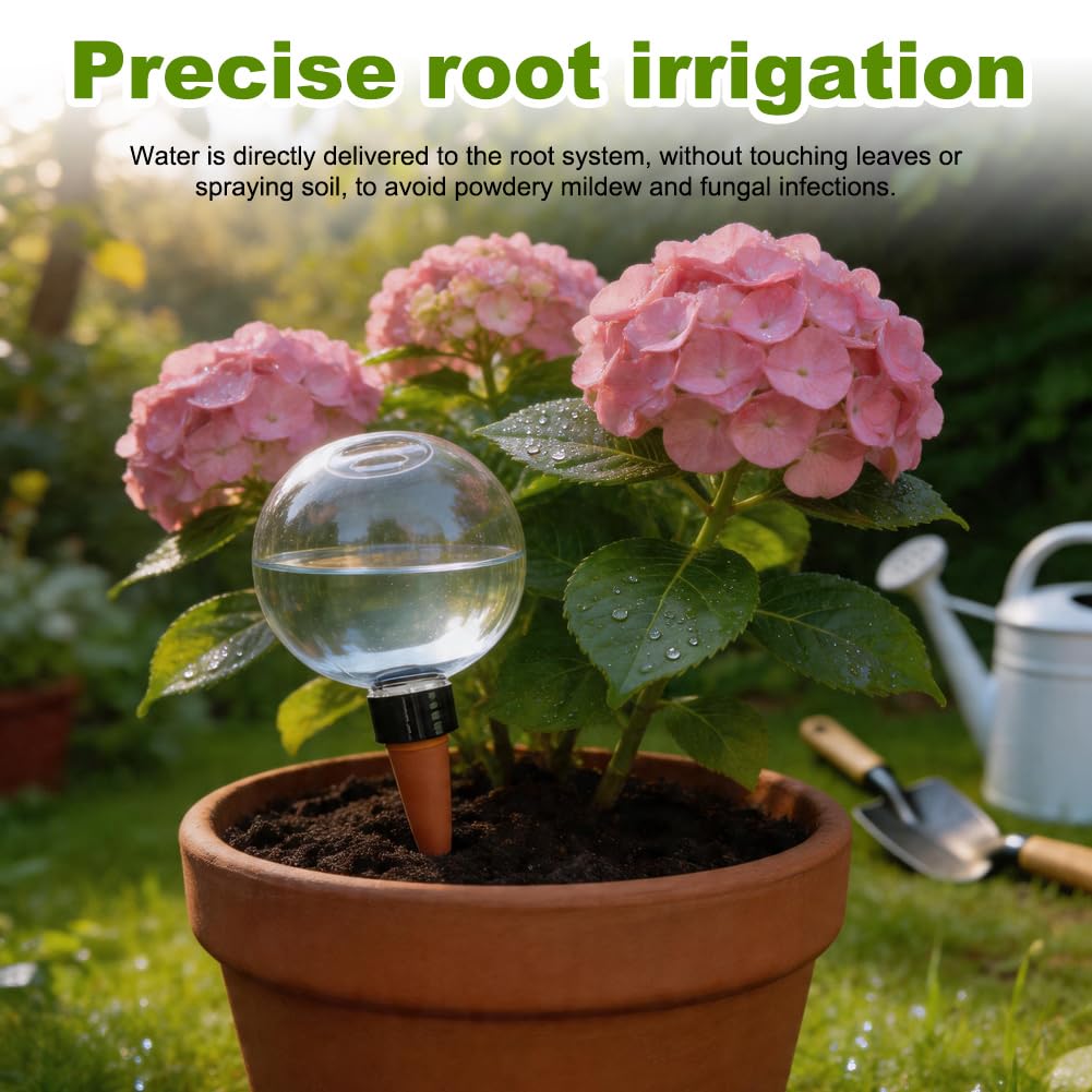 Lot de 4 boules d'eau pour plantes - Arrosage automatique des plantes - Distributeur d'eau pour l'arrosage automatique des chambres, balcons et plantes de jardin - Transparent