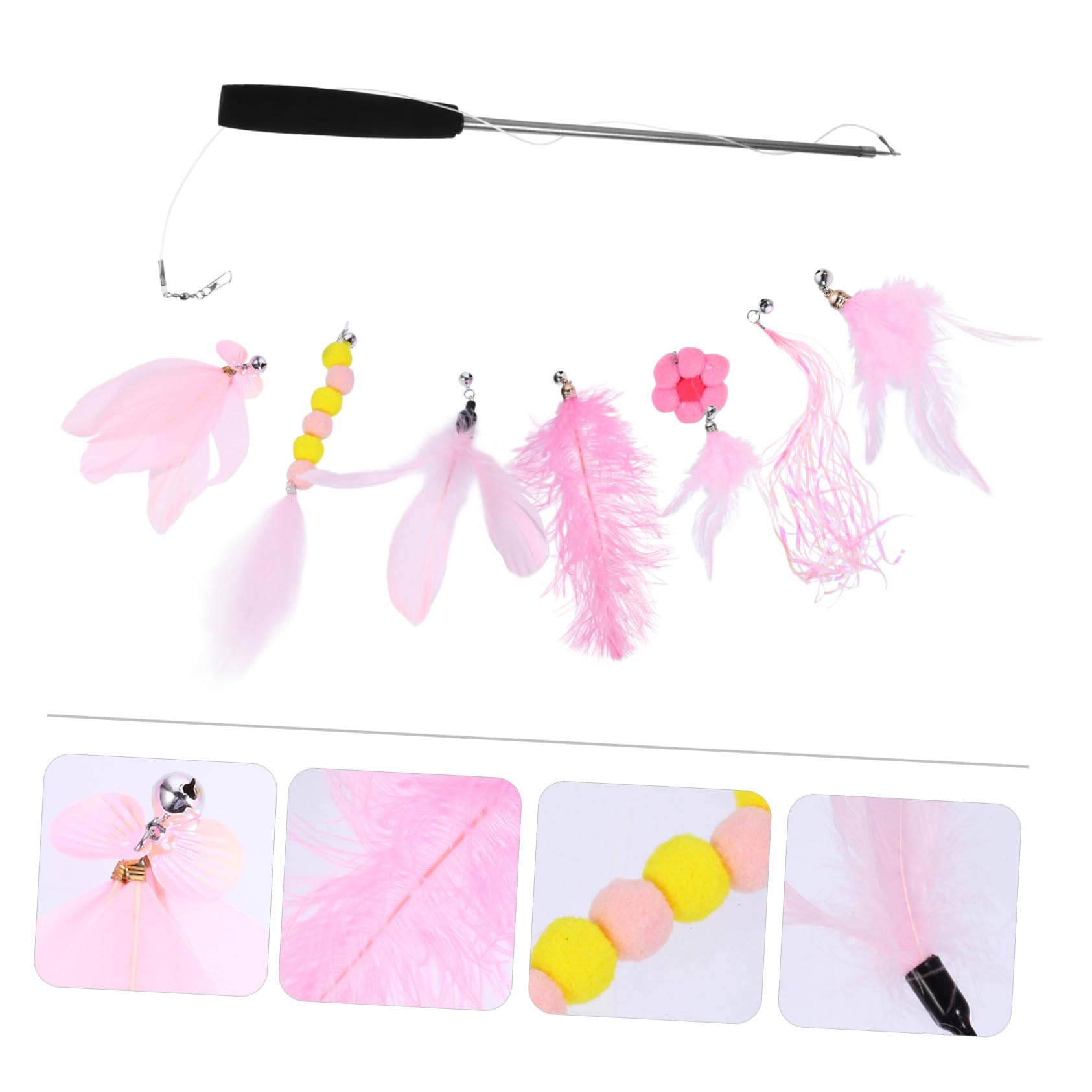 BESPORTBLE 3pièces Canne à Interactive pour Chat avec Jouets De Remplacement Ensemble De Jouets pour Chat Et