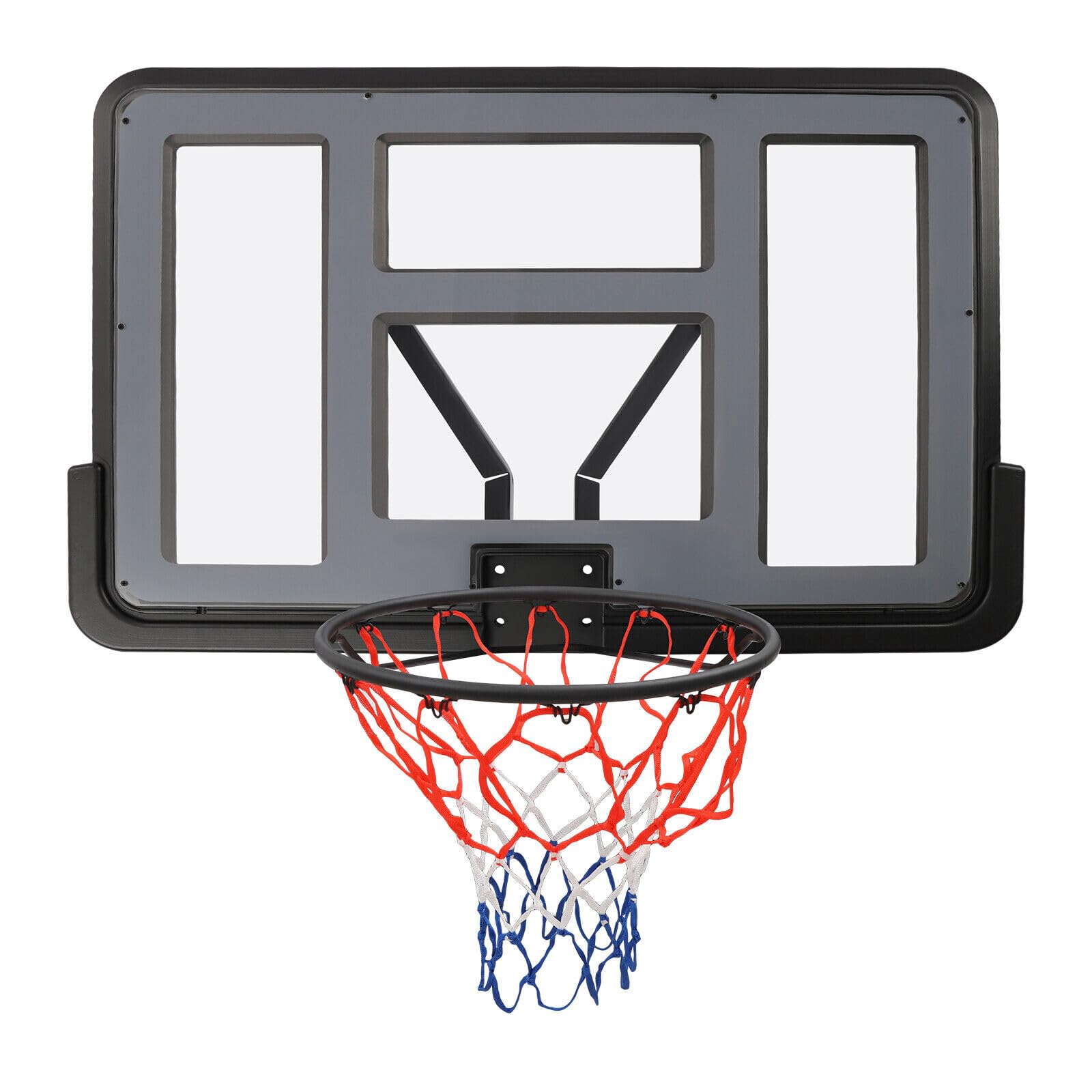 Wall Mounted Basketball Hoops, Basketball Backboard Rim Combo, Basketball Goal System, Outdoor Basketball Hoops, 44 Inch Backboard, Shatterproof.